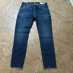 Rag and Bone denim.. distressed cuff; Dre low rise  ; slim boyfriend cut